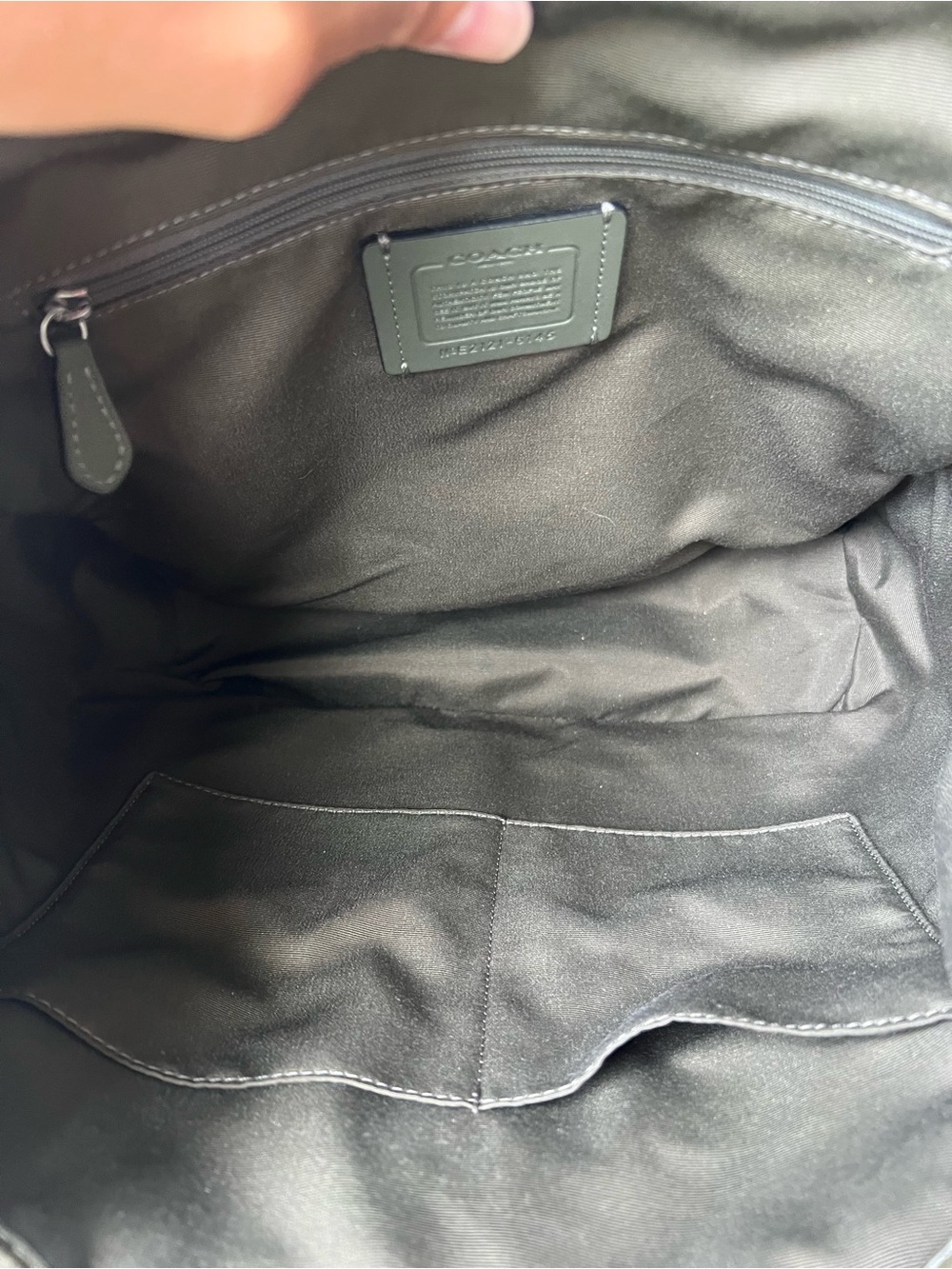 Coach Olive Green Pebbled Leather Backpack with Front Pockets Style 6145 - Picture 15 of 15